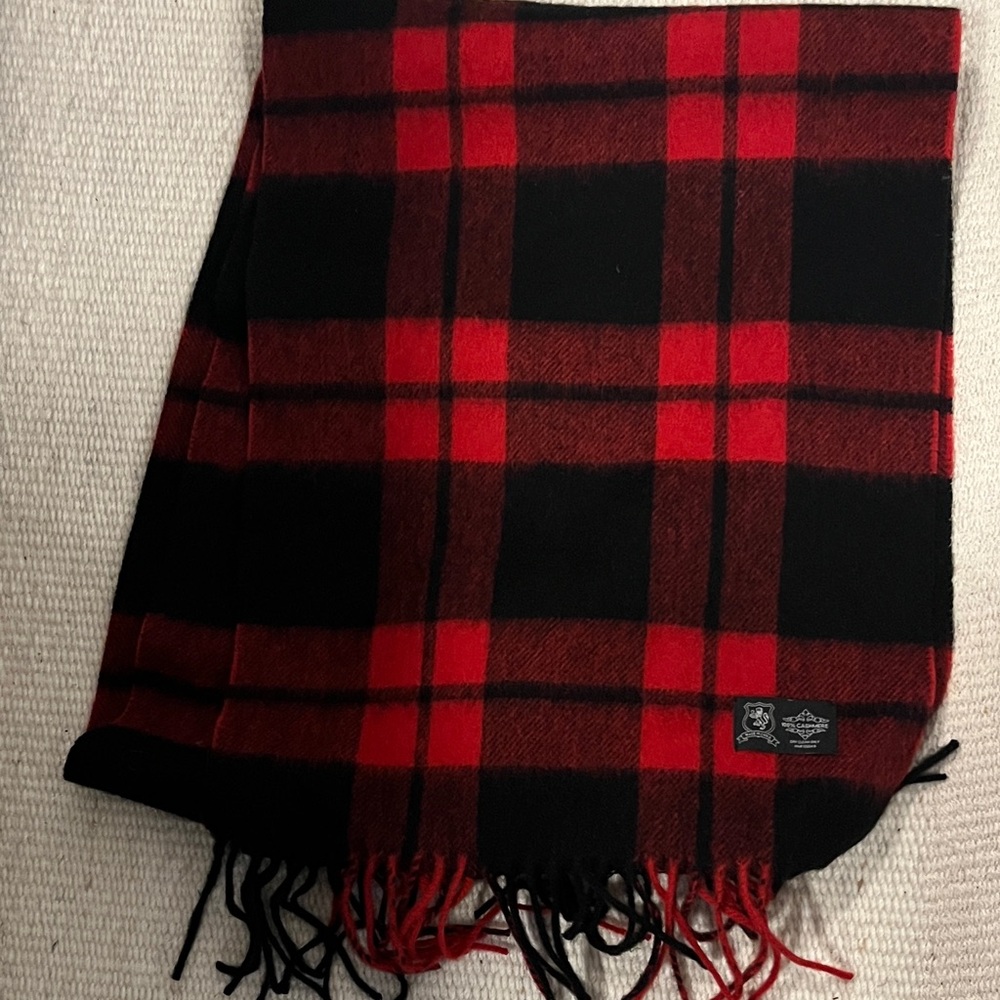 Red and Black Plaid Scarf
